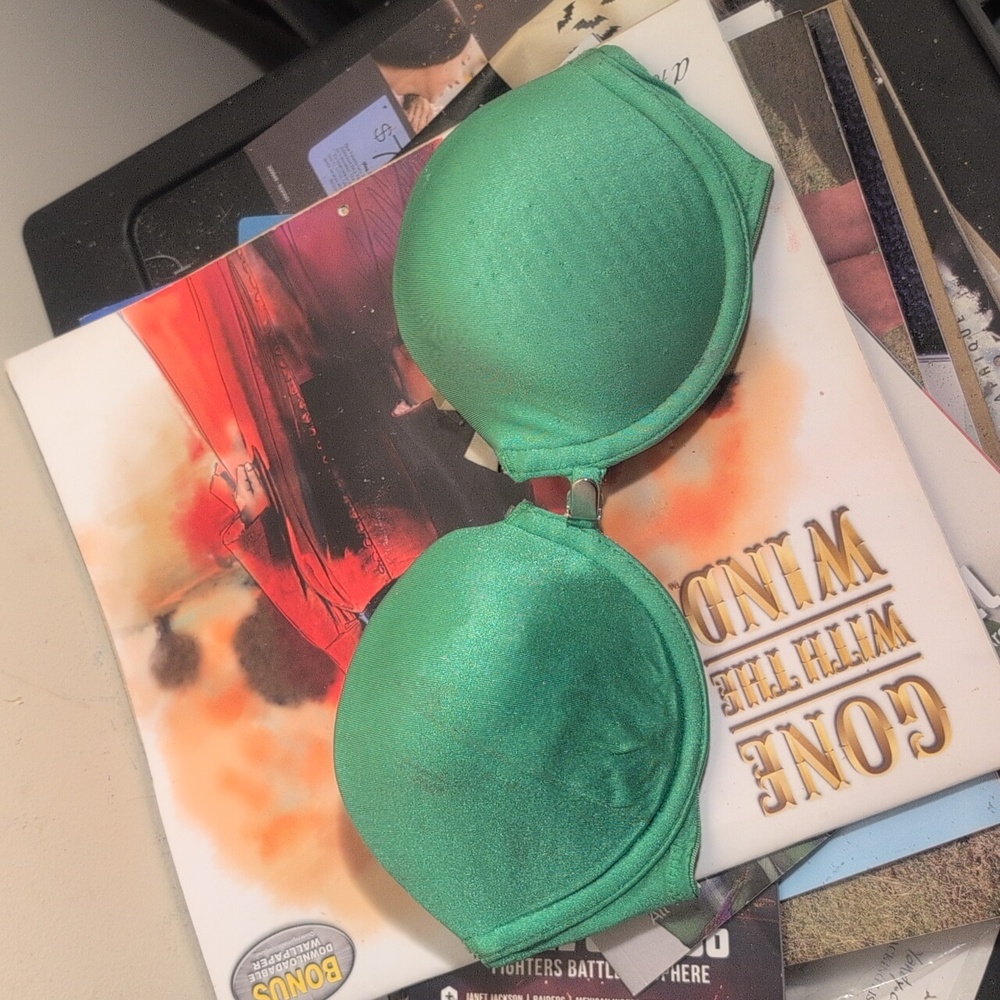 Y2K Xhilaration Intimates Lime Green Strapless Bra 34B Vintage 2000's